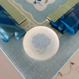 Blue Hydrangea Small White Dice Catchall
