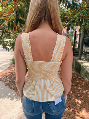 Beach Beauty Smocked Peplum Top | Back View