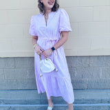 Tea House Social Embroidered Dress in Pink