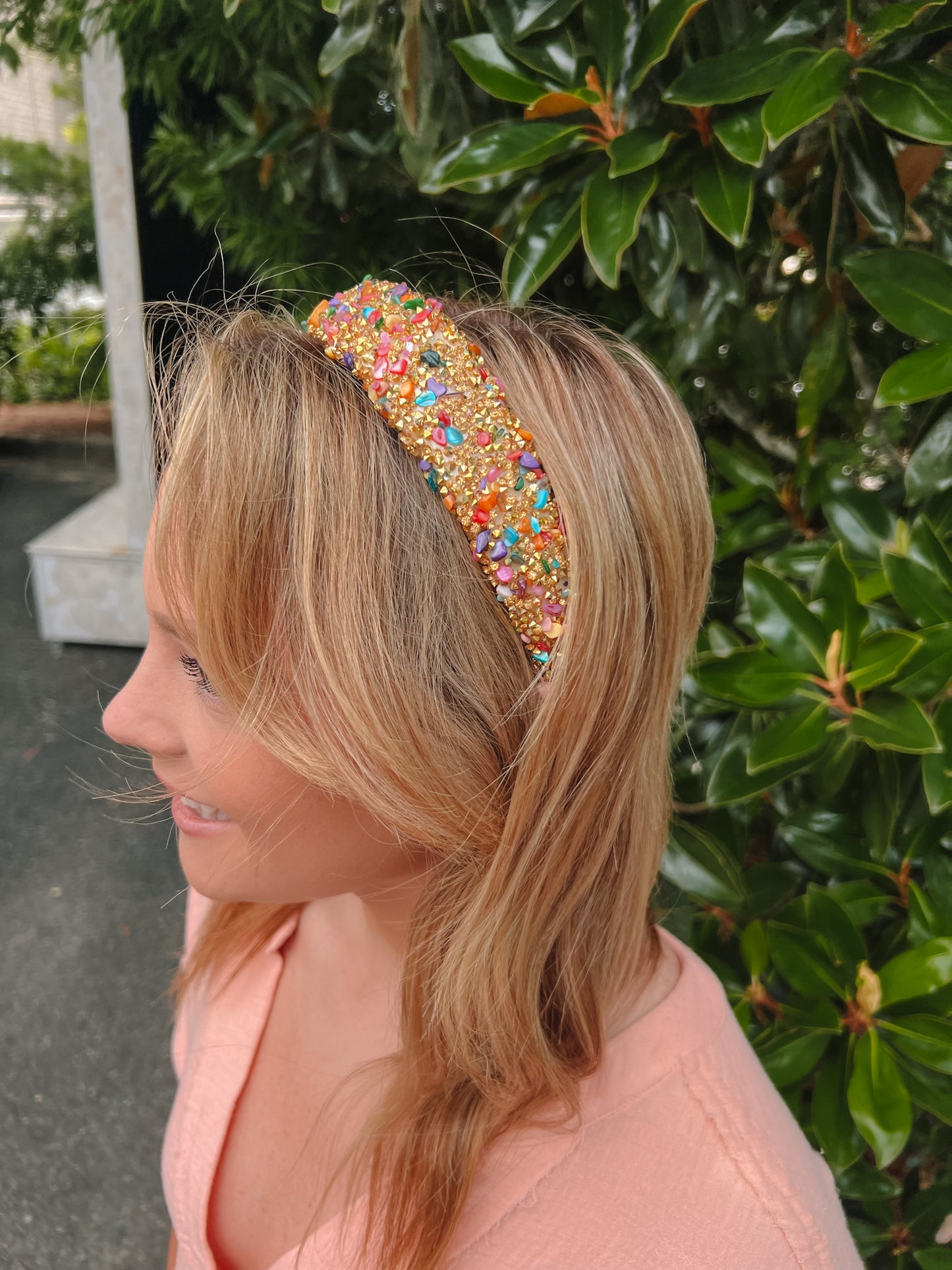 All That Glitters Headband - Multi + Gold | Front View