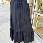 Composed Charm Satin Wide Leg Pants-Black | Front View