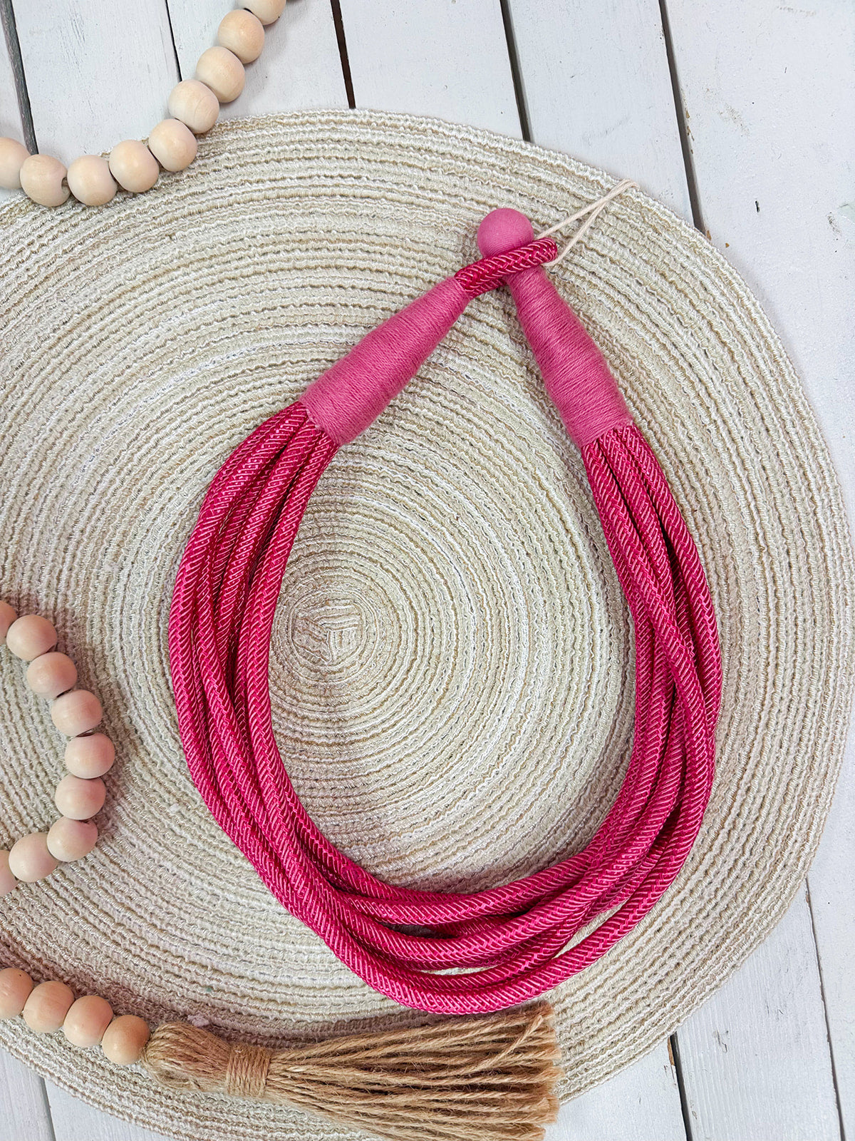 Rachel Rope Necklace  in Berry
