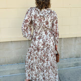 Mocha Fleur Midi Dress