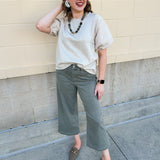 Quilted Edge Puff Sleeve Top
