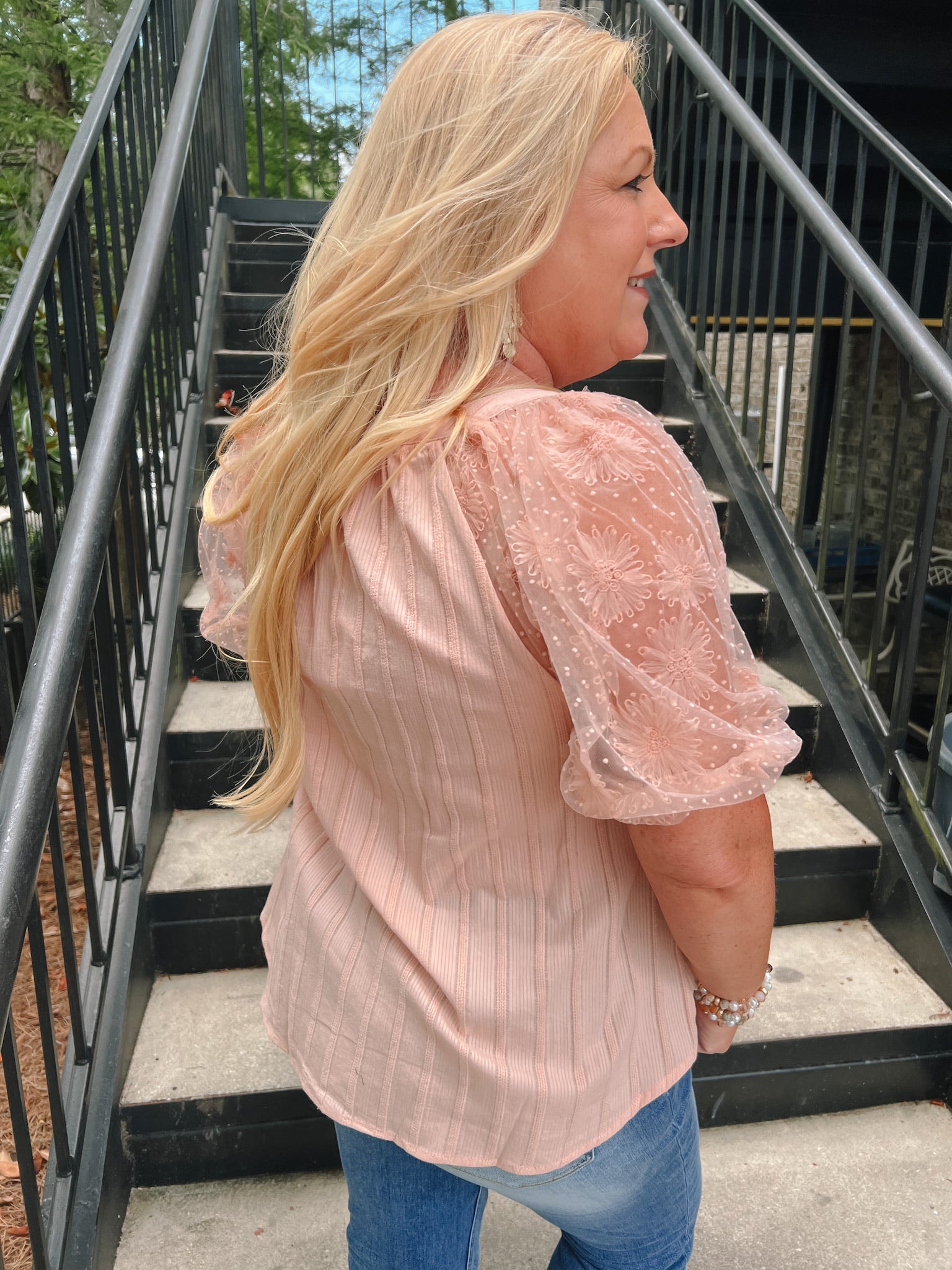 Gorgeous Melody Floral Lace Top | Back View