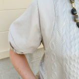 Quilted Edge Puff Sleeve Top