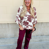 Cherry Blossom Scalloped Hem Blouse