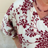 Cherry Blossom Scalloped Hem Blouse