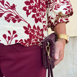 Cherry Blossom Scalloped Hem Blouse