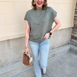 Autumn Luxe Diamond Sweater in Olive