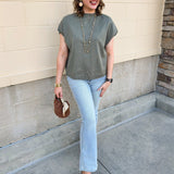 Autumn Luxe Diamond Sweater in Olive