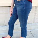 [Judy Blue] High Rise Dark Wash Kick Flare Jeans