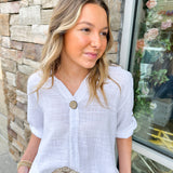 Slow Mornings Collared Button Top