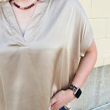 Driftwood Silk Touch Blouse in Coco
