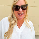 Crystal green and brown square sunglasses with polarized lenses and acetate frame—modern and protective eyewear with UV protection