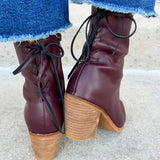 Valencia Pointed Toe Ankle Boot in Garnet