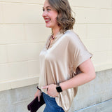Driftwood Silk Touch Blouse in Coco