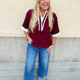 Monaco Contrast V-Neck Top