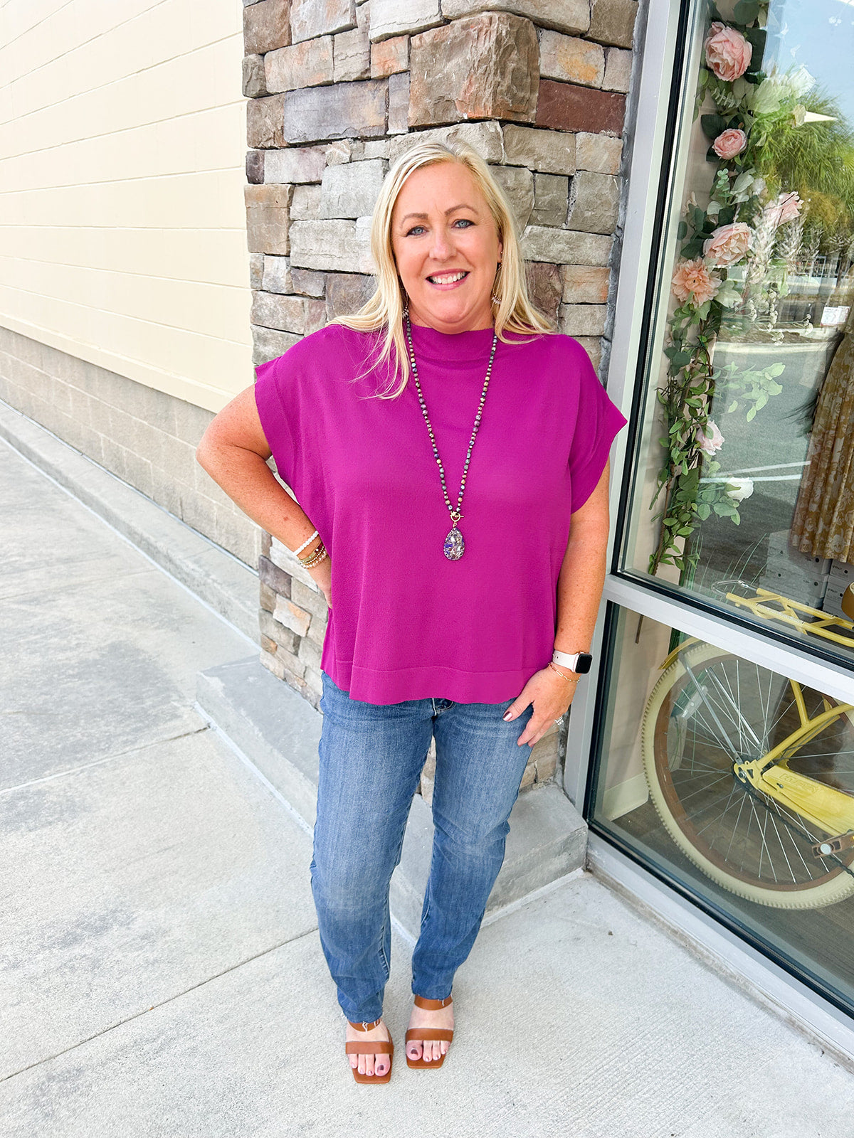 Memory Mile Boat Neck Top-Plus Size | Styled View