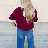 Monaco Contrast V-Neck Top