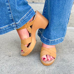 Minimalist open-toe block heel sandal with synthetic upper and adjustable ankle strap—elegant and easy to wear