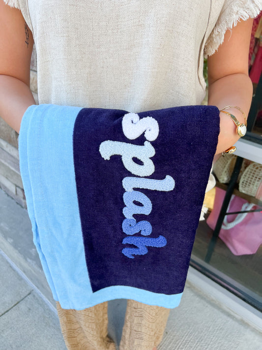 Mudpie Splash Navy Beach Towel