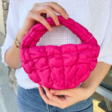 Mini Puffer Quilted Bag-Hot Pink