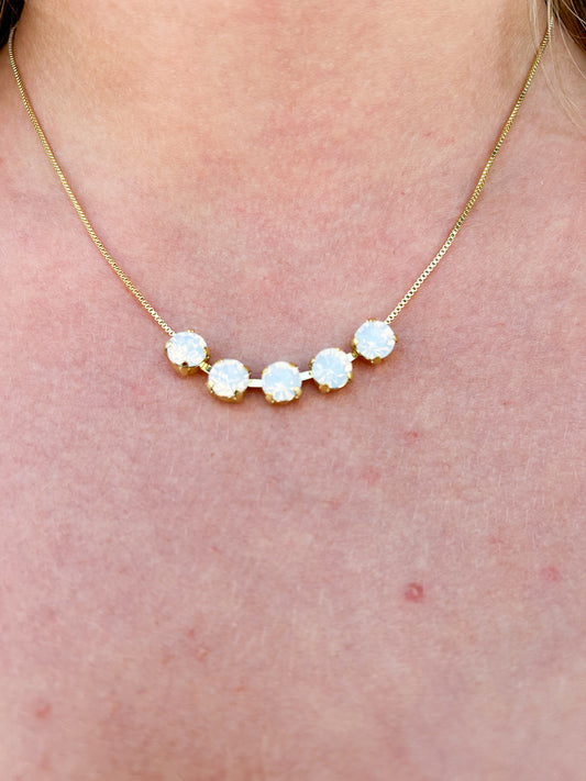 Sorrelli Shaughna Tennis Necklace  - White Opal