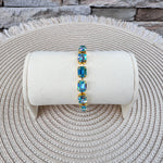[Sorrelli] Octavia Tennis Bracelet Aqua Aurora Borealis - The Pink Pineapple 850