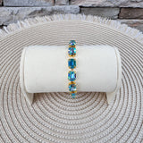 [Sorrelli] Octavia Tennis Bracelet Aqua Aurora Borealis - The Pink Pineapple 850