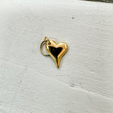 Gold Puff Heart Charm