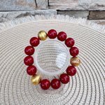 Crimson & Gold Spirit Beaded Bracelet - The Pink Pineapple 850