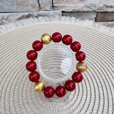Crimson & Gold Spirit Beaded Bracelet - The Pink Pineapple 850