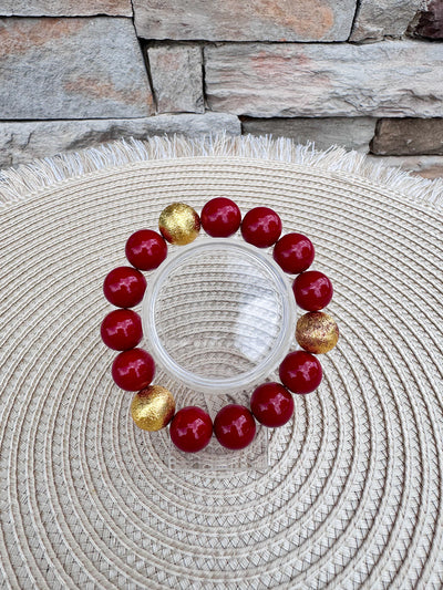 Crimson & Gold Spirit Beaded Bracelet - The Pink Pineapple 850