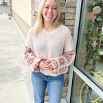Afternoon Date Crochet Floral Sweater | Front View