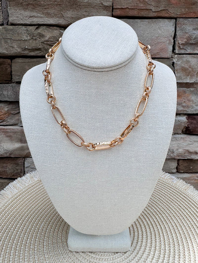 Golden Harmony Open Chain Necklace - The Pink Pineapple 850