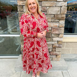 Crisp Breeze Paisley Tiered Dress | Front View