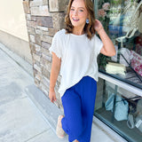 {FINAL SALE} Caught Crushing Jacquard Blue Pants