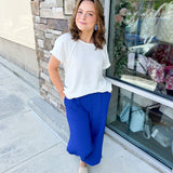 {FINAL SALE} Caught Crushing Jacquard Blue Pants