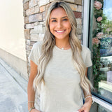 Feeling Casual Taupe Cotton Tee