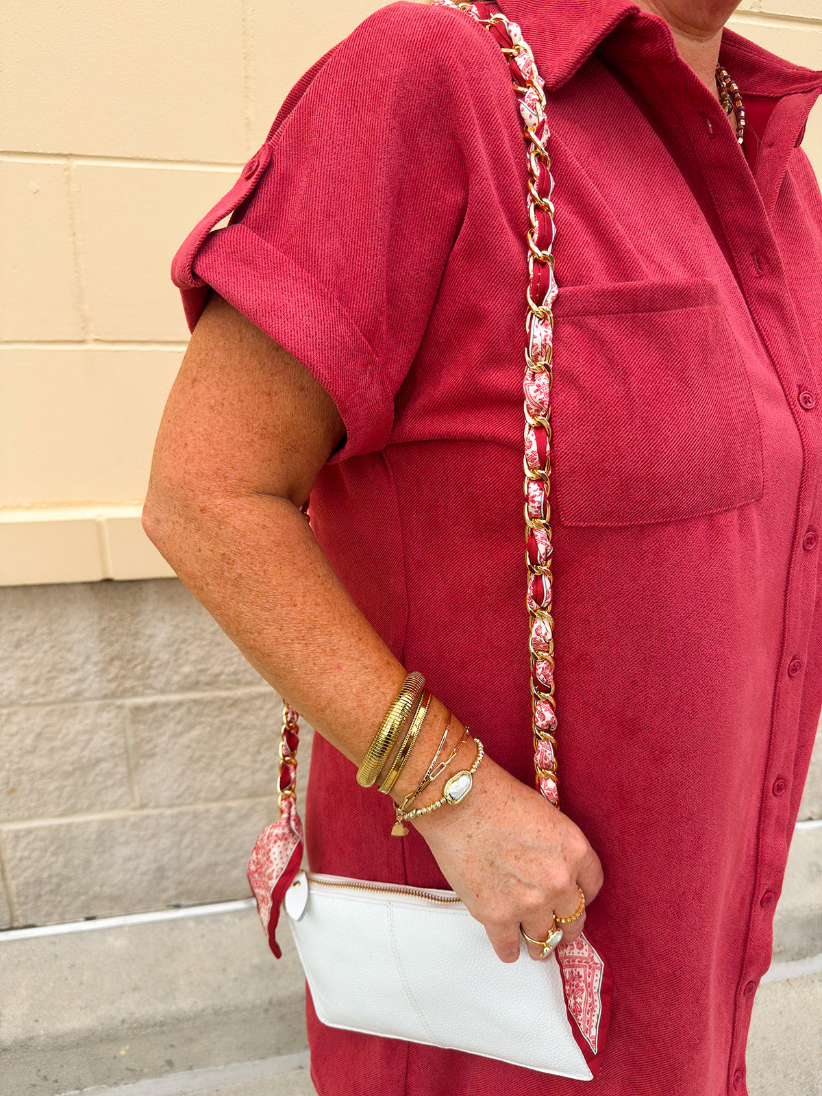 Garnet Tile Scarf Bag Strap