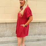 Cider Hour Suede Shirt Mini Dress