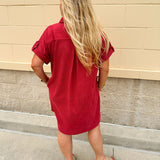 Cider Hour Suede Shirt Mini Dress