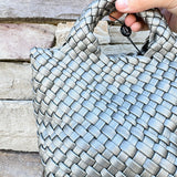 BC Bags Pewter Braided Clutch