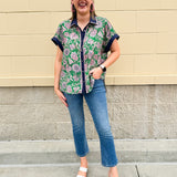 Garden Muse Paisley Button-Down Top