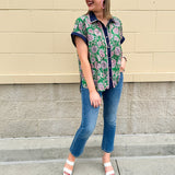 Garden Muse Paisley Button-Down Top