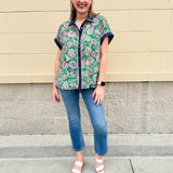 Garden Muse Paisley Button-Down Top