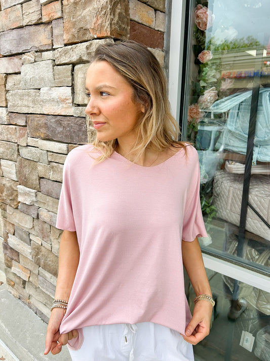 Stay Amazing Cotton Woven Pink T-Shirt