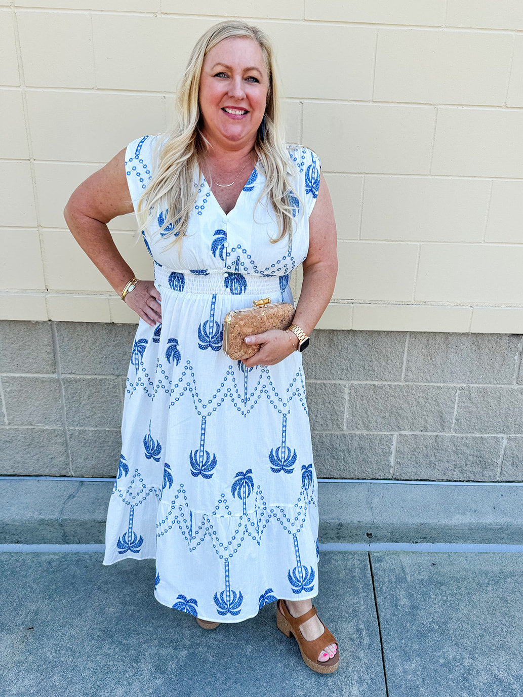 Palm Trees & Prosecco Midi Dress