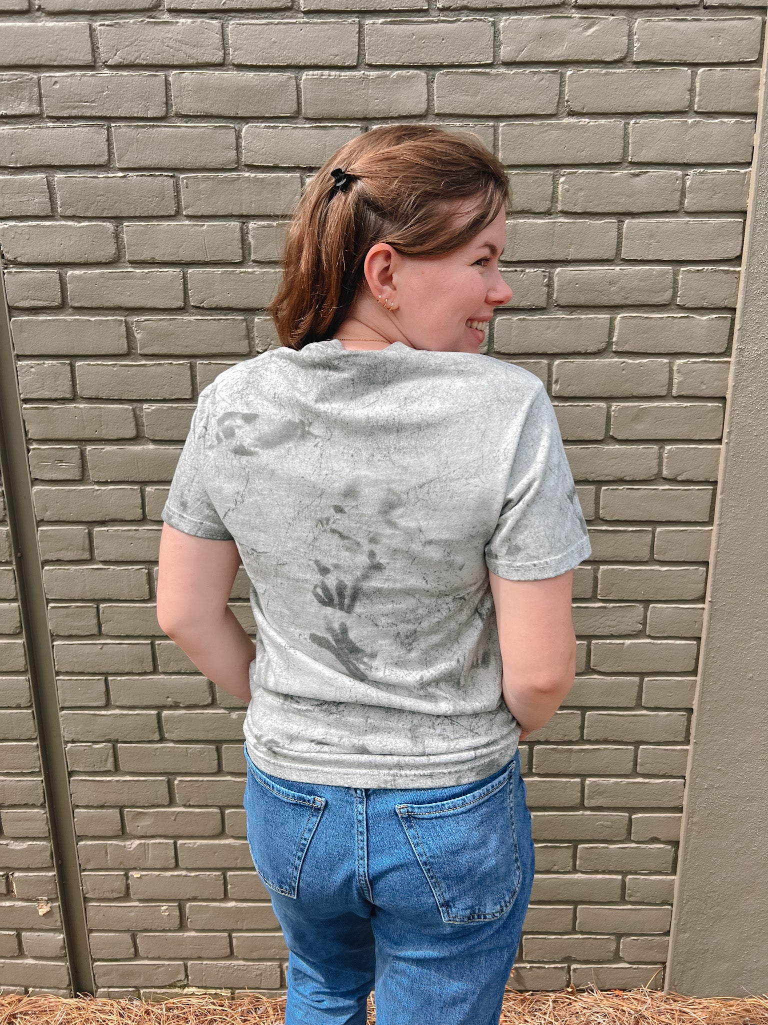 USA Chenille Patch Grey Tee | Back View